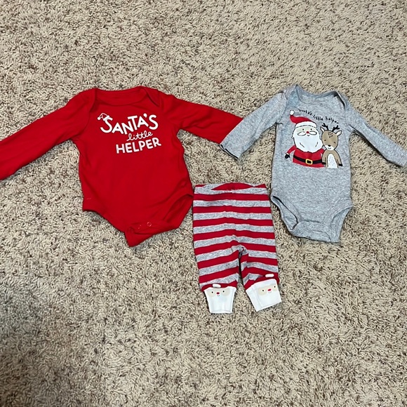 Carter's Other - BNWOT 3-piece super soft “Santa’s Little Helper” Xmas Holiday bundle for newborn
